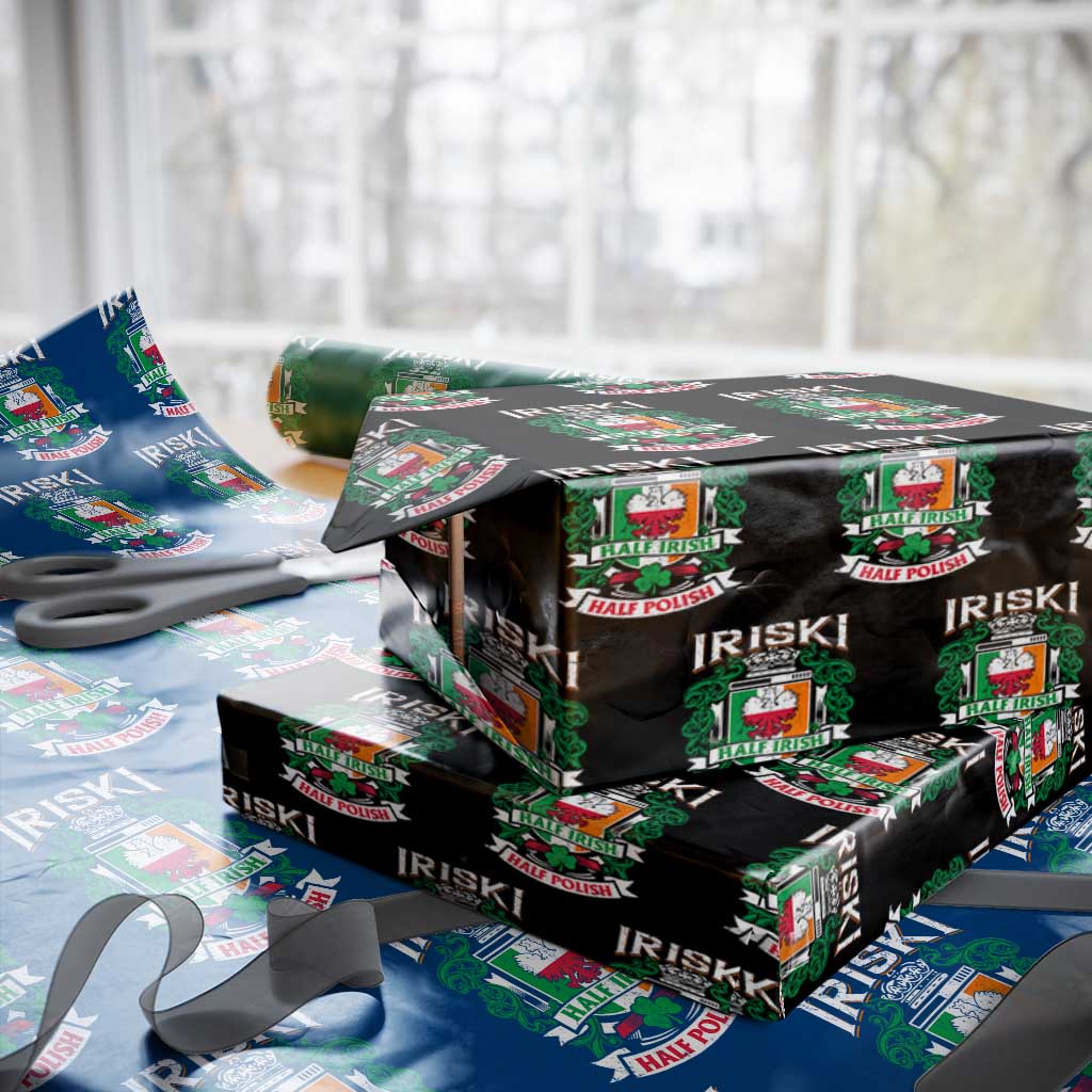 Iriski Half Irish Half Polish Wrapping Paper Roll Polish St Patricks Day Eagle TS11 Black Print Your Wear
