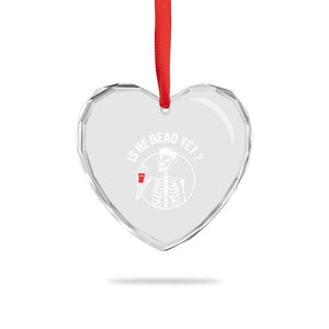 Is He Dead Yet Subtle FDT Heart Crystal Glass Ornament Funny Skeleton Drinking Coffee TS02 Print Your Wear