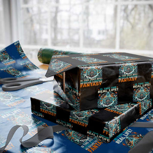 Is This the Real Life RPG Parody Fantasy Dice Wrapping Paper Roll Funny Epic Tabletop Dungeon Roleplay Game Fans TS02 Black Print Your Wear