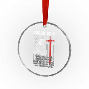 Isaiah 43 2 Firefighter Crystal Glass Ornament Fireman Prayer Cross Bible Verse American Flag TS10 Print Your Wear