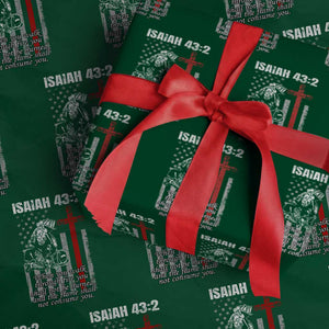 Isaiah 43 2 Firefighter Wrapping Paper Roll Fireman Prayer Cross Bible Verse American Flag TS10 Green Print Your Wear