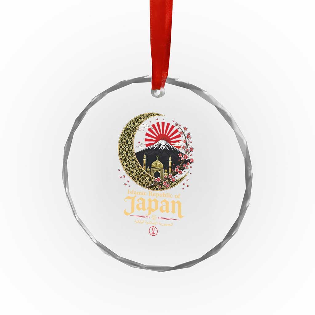 Islamic Republic of Japan Aesthetic Graphic Crystal Glass Ornament Mount Fuji Mosque Cultural Fusion