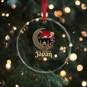 Islamic Republic of Japan Aesthetic Graphic Crystal Glass Ornament Mount Fuji Mosque Cultural Fusion