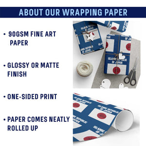 Islamic Republic of Japan Arabic Calligraphy Flag Wrapping Paper Roll Allahu Akbar Presidential Gaffe Satirical