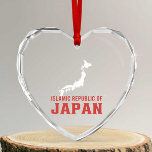 Islamic Republic of Japan Country Map Graphic Heart Crystal Glass Ornament Viral Political Satire Meme