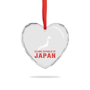 Islamic Republic of Japan Country Map Graphic Heart Crystal Glass Ornament Viral Political Satire Meme