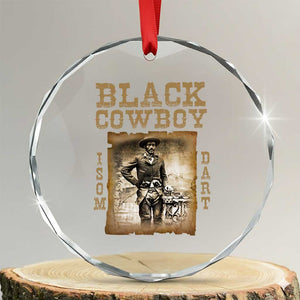 Isom Dart Crystal Glass Ornament Black Cowboy Western Legend Vintage TS02 Transparent Glass 3'' Circle Print Your Wear