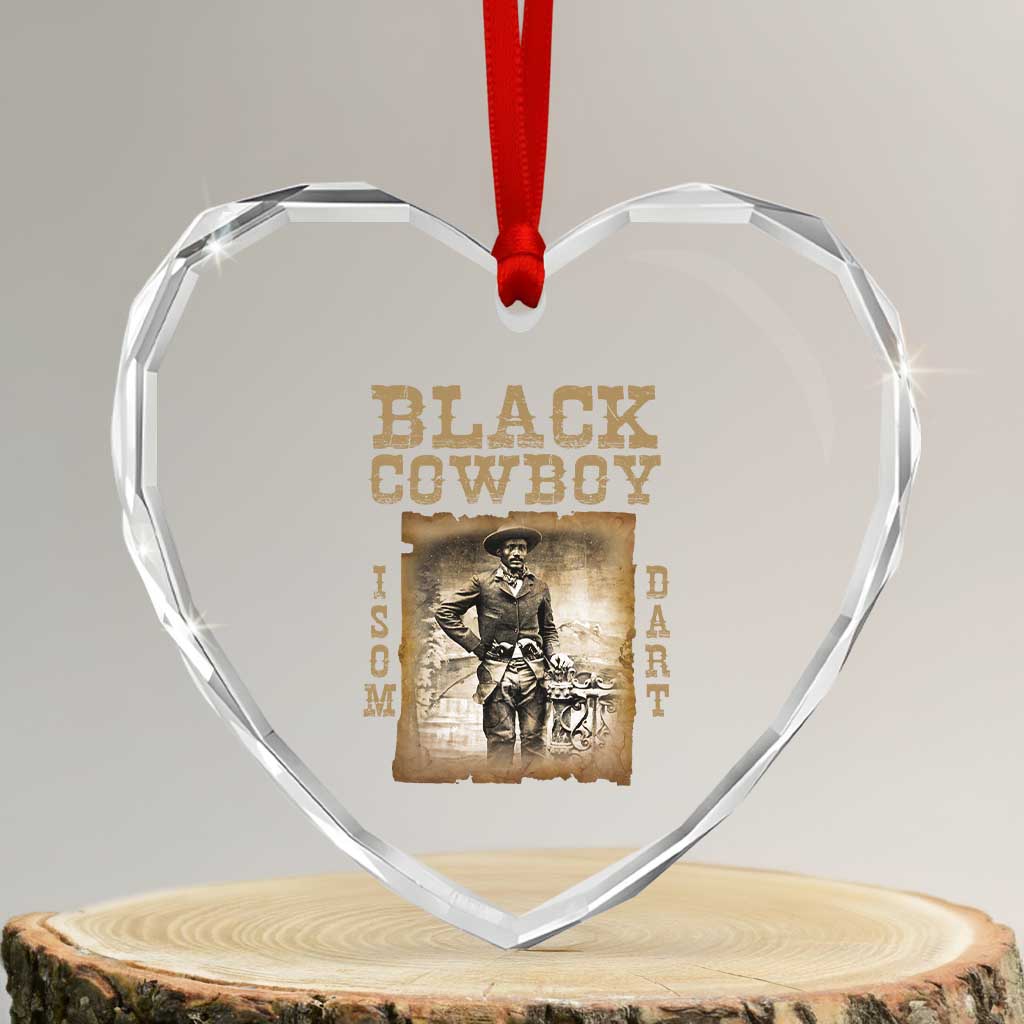 Isom Dart Heart Crystal Glass Ornament Black Cowboy Western Legend Vintage TS02 Transparent Glass 3'' Heart Print Your Wear