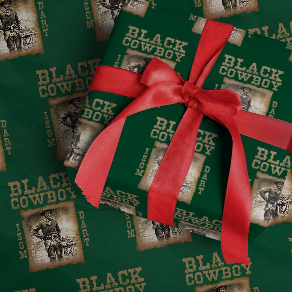 Isom Dart Wrapping Paper Roll Black Cowboy Western Legend Vintage TS02 Green Print Your Wear