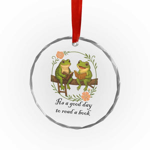It Is A Good Day To Read A Book Crystal Glass Ornament Frog Book Lover TS12 Print Your Wear