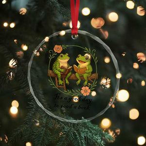 It Is A Good Day To Read A Book Crystal Glass Ornament Frog Book Lover TS12 Print Your Wear