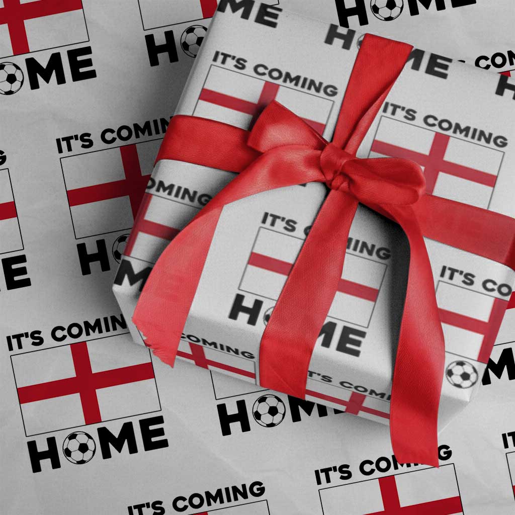 It is Coming Home England Football Flag Wrapping Paper Roll Patriotic Soccer Fans St Georges Cross Heritage Pride