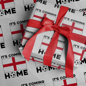It is Coming Home England Football Flag Wrapping Paper Roll Patriotic Soccer Fans St Georges Cross Heritage Pride