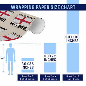 It is Coming Home England Football Flag Wrapping Paper Roll Patriotic Soccer Fans St Georges Cross Heritage Pride