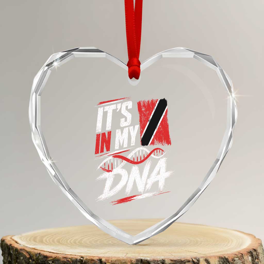 It Is in My DNA Trinidad and Tobago Heart Crystal Glass Ornament Trinidadian Flag Roots TS11 Transparent Glass 3'' Heart Print Your Wear
