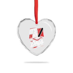 It Is in My DNA Trinidad and Tobago Heart Crystal Glass Ornament Trinidadian Flag Roots