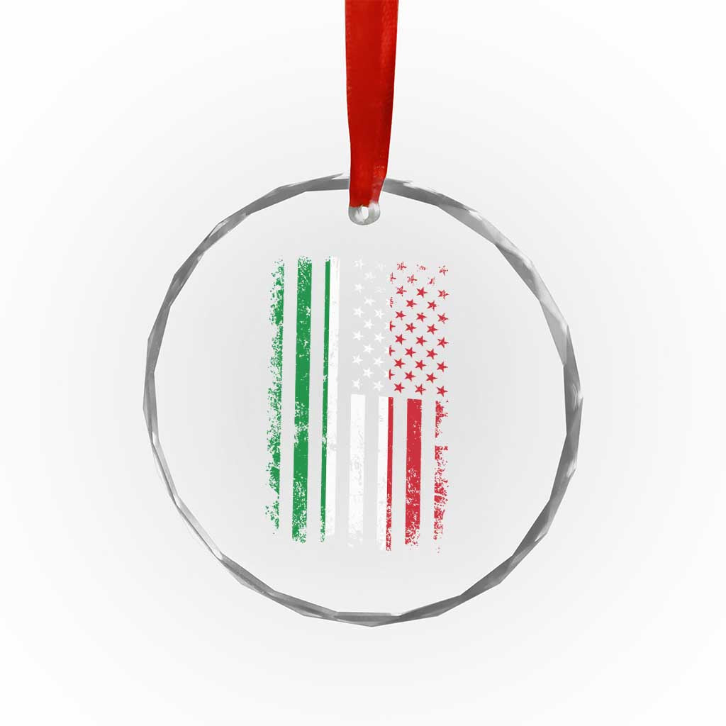 Italian American Flag Crystal Glass Ornament Retro Italian Family Italy Flag TS10 Print Your Wear