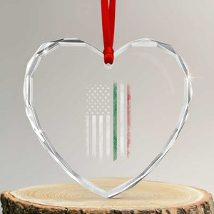 Italian American Flag Heart Crystal Glass Ornament Retro Italy Flag Italian Family TS10 Transparent Glass 3'' Heart Print Your Wear