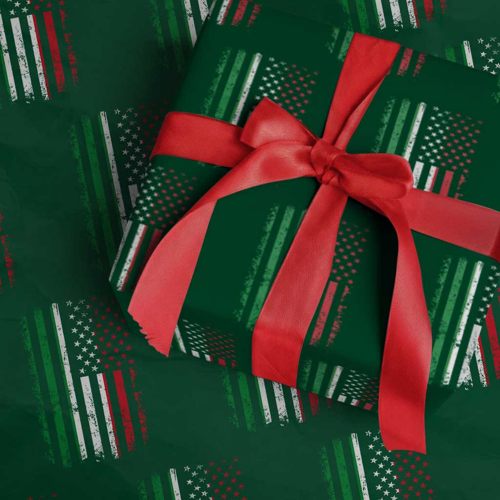 Italian American Flag Wrapping Paper Roll Retro Italian Family Italy Flag TS10 Green Print Your Wear