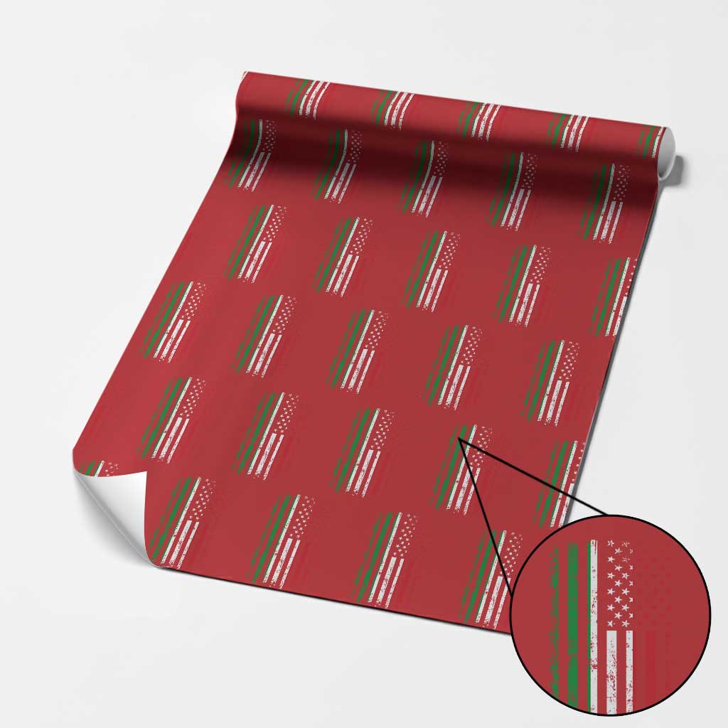 Italian American Flag Wrapping Paper Roll Retro Italian Family Italy Flag TS10 Red Print Your Wear