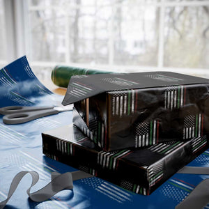 Italian American Flag Wrapping Paper Roll Retro Italy Flag Italian Family TS10 Black Print Your Wear