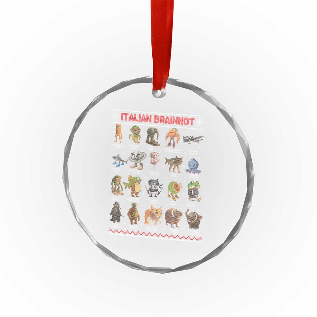 Italian Brainrot Christmas Crystal Glass Ornament Funny Brain Rot Gen-Z Meme TS14 Print Your Wear