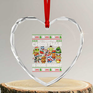 Italian Brainrot Christmas Meme Heart Crystal Glass Ornament All I Want For Xmas Is More Brainot TS14 Transparent Glass 3'' Heart Print Your Wear