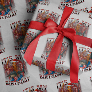 Italian Brainrot Christmas Meme Wrapping Paper Roll It Is My Birthday TS14 White Print Your Wear