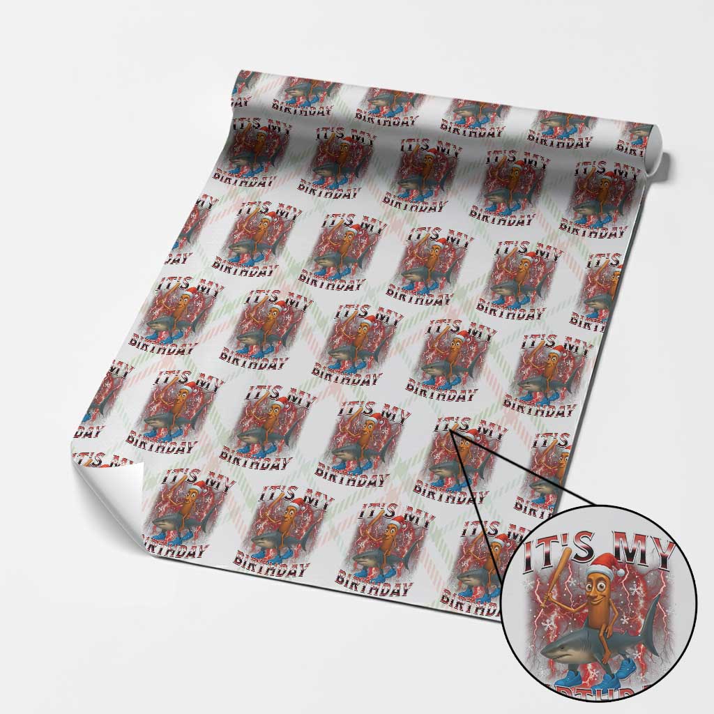Italian Brainrot Christmas Meme Wrapping Paper Roll It Is My Birthday TS14 Christmas Plaid Print Your Wear