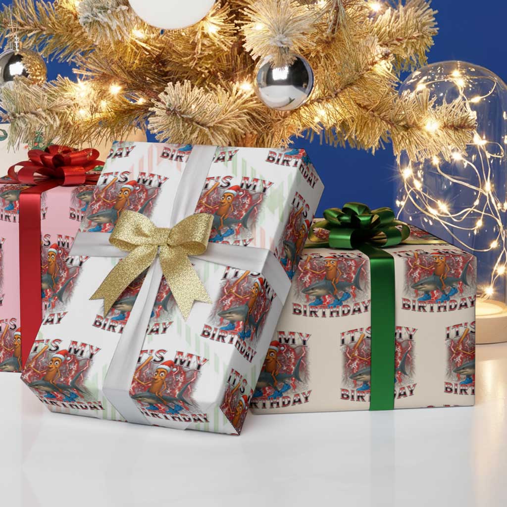 Italian Brainrot Christmas Meme Wrapping Paper Roll It Is My Birthday TS14 Print Your Wear