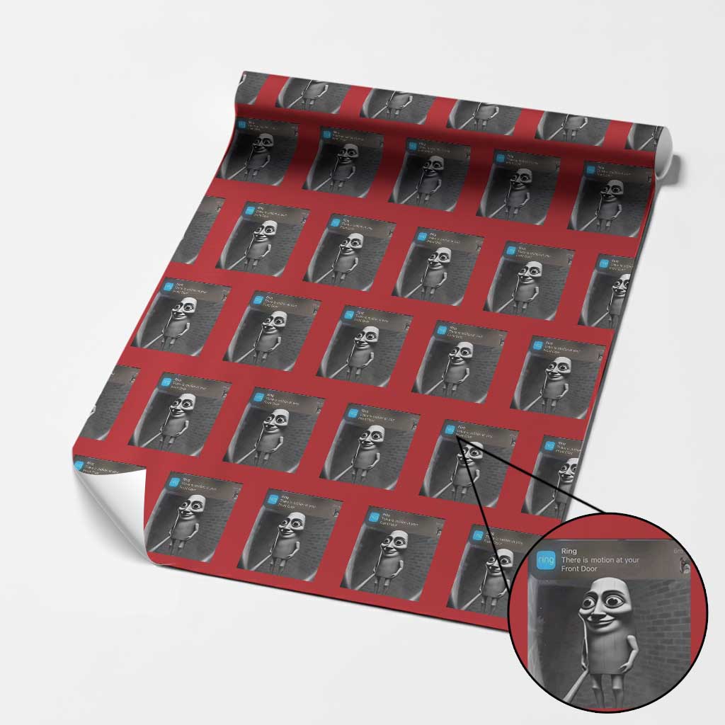 Italian Brainrot Tung Tung Tung Sahur Wrapping Paper Roll Internet Memes Ring with Motion TS10 Red Print Your Wear