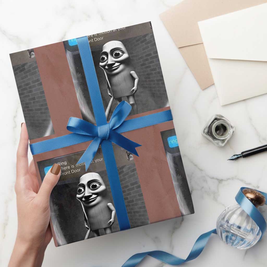 Italian Brainrot Tung Tung Tung Sahur Wrapping Paper Roll Internet Memes Ring with Motion TS10 Mocha Print Your Wear
