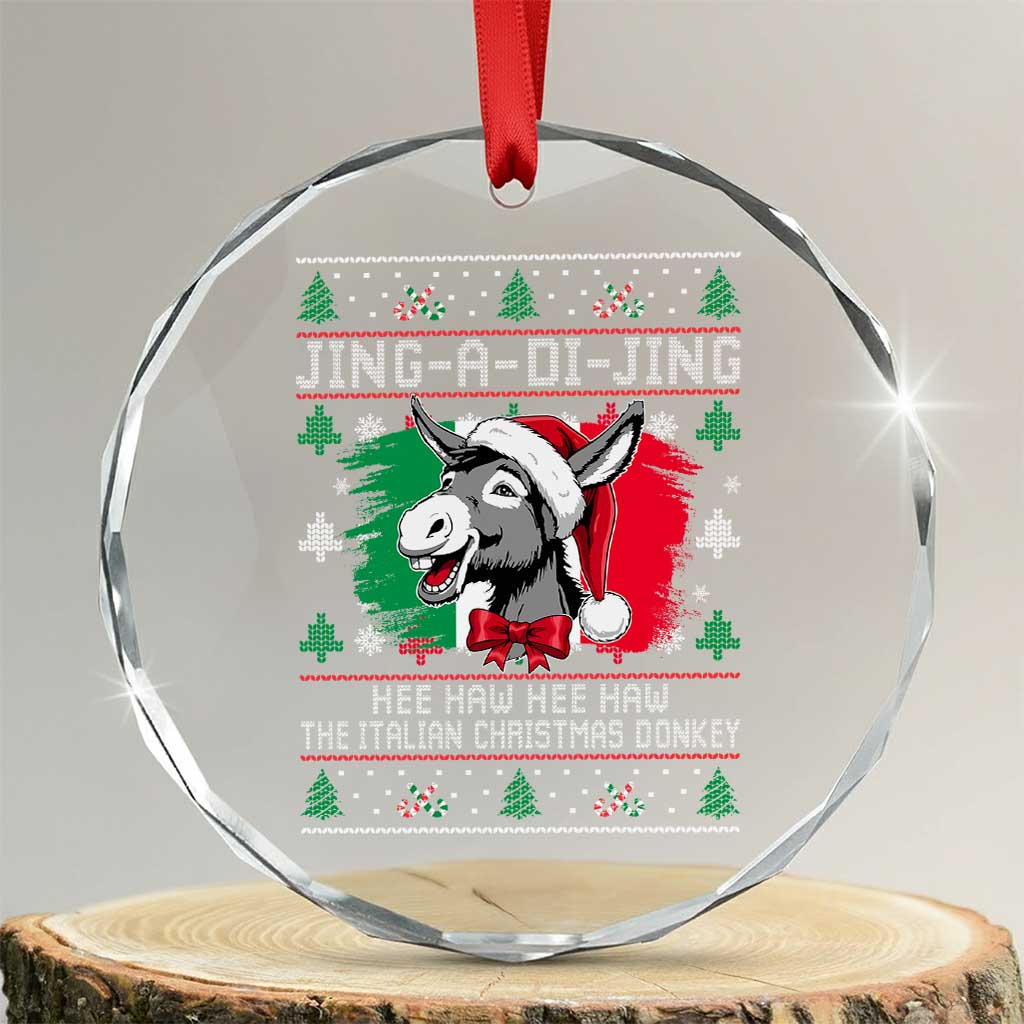 Italian Christmas Donkey Crystal Glass Ornament Jing a Di Jing Dominick the Ugly Christmas TS10 Transparent Glass 3'' Circle Print Your Wear