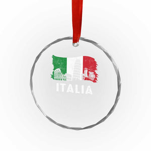 Italian Flag Crystal Glass Ornament Distressed Style Pisa Tower Colosseum Classic Scooter TS10 Print Your Wear