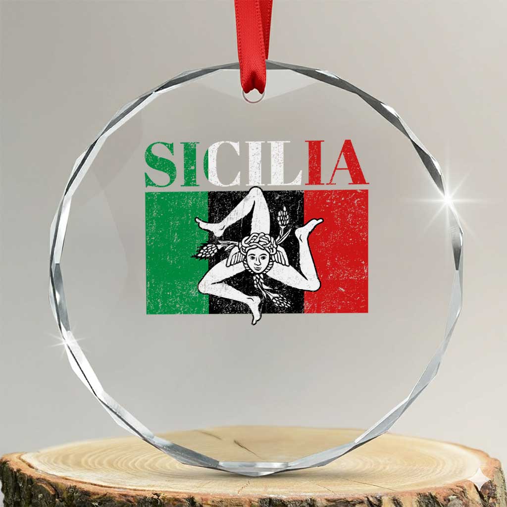 Italian Flag Crystal Glass Ornament Pisa Tower Colosseum Classic Scooter Retro TS10 Transparent Glass 3'' Circle Print Your Wear