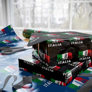 Italian Flag Wrapping Paper Roll Distressed Style Pisa Tower Colosseum Classic Scooter TS10 Black Print Your Wear