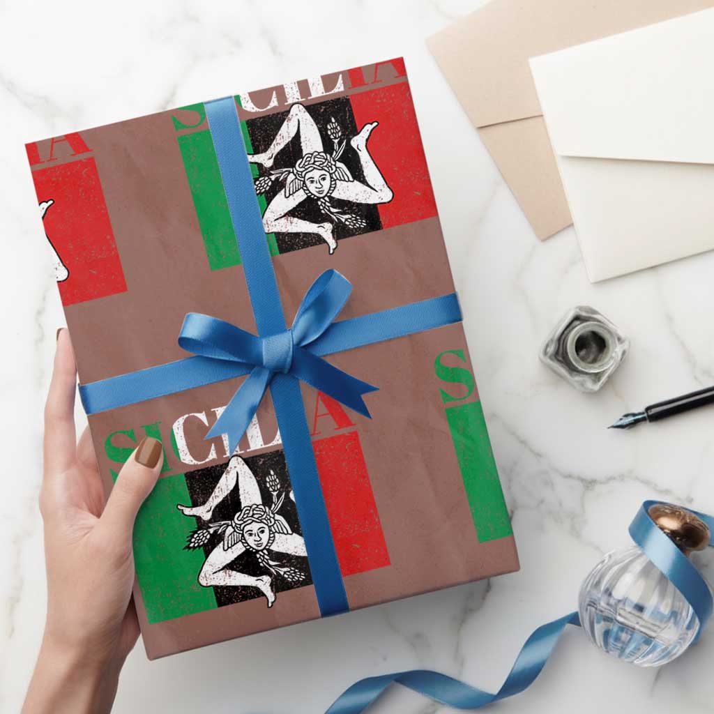 Italian Flag Wrapping Paper Roll Pisa Tower Colosseum Classic Scooter Retro TS10 Mocha Print Your Wear