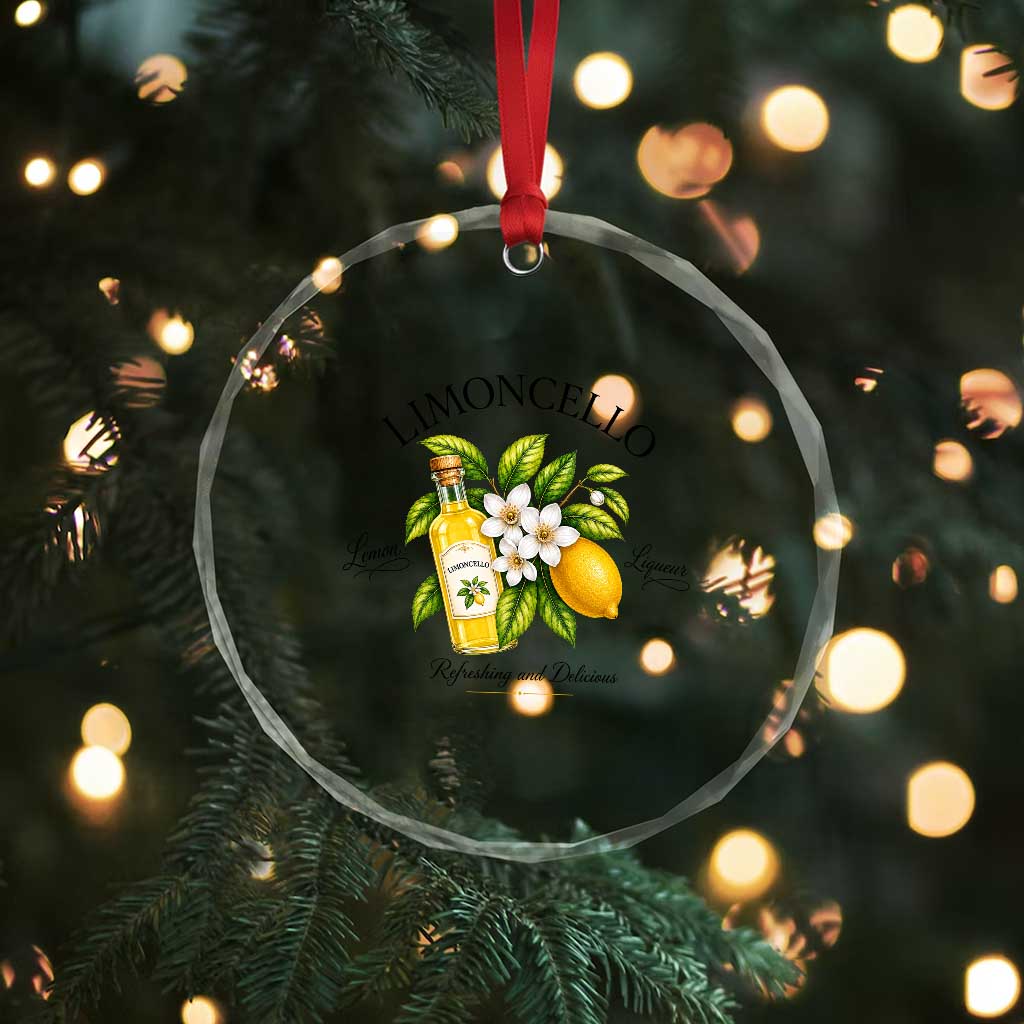 Italian Summer Limoncello Lemon Liqueur Amalfi Italy Crystal Glass Ornament TS11 Print Your Wear