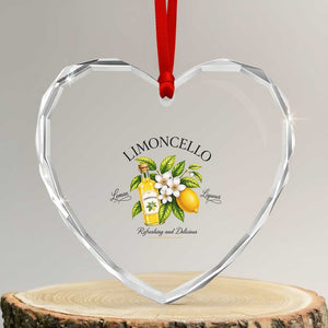 Italian Summer Limoncello Lemon Liqueur Amalfi Italy Heart Crystal Glass Ornament TS11 Transparent Glass 3'' Heart Print Your Wear