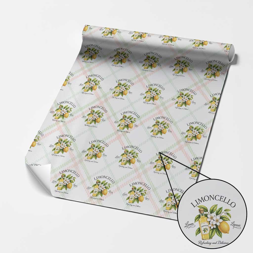 Italian Summer Limoncello Lemon Liqueur Amalfi Italy Wrapping Paper Roll TS11 Christmas Plaid Print Your Wear