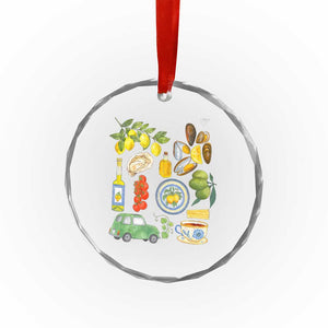 Italian Summer Scrapbook Crystal Glass Ornament Limoncello Seafood Coastal Italy La Dolce Vita TS02 Print Your Wear
