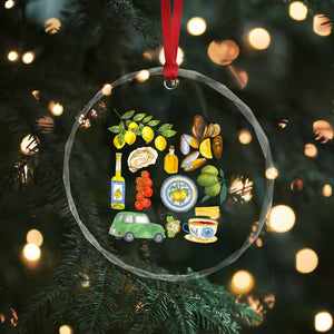 Italian Summer Scrapbook Crystal Glass Ornament Limoncello Seafood Coastal Italy La Dolce Vita TS02 Print Your Wear