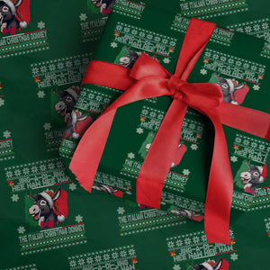 Italian Xmas Donkey Wrapping Paper Roll Funny Jing A Di Jing Hee Haw Italy Flag TS02 Green Print Your Wear