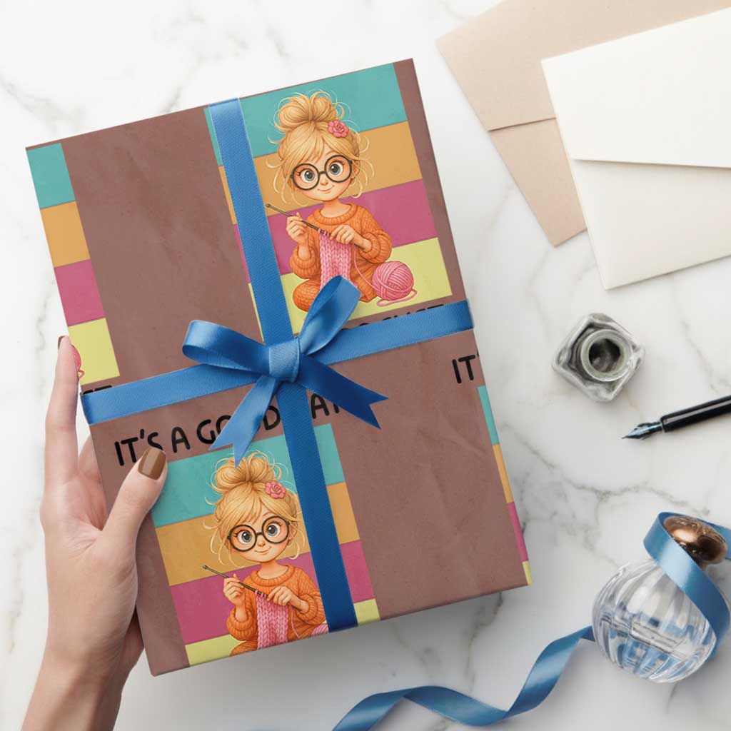 Its A Good Day To Crochet Wrapping Paper Roll Crochet Mom Gift TS12 Mocha Print Your Wear