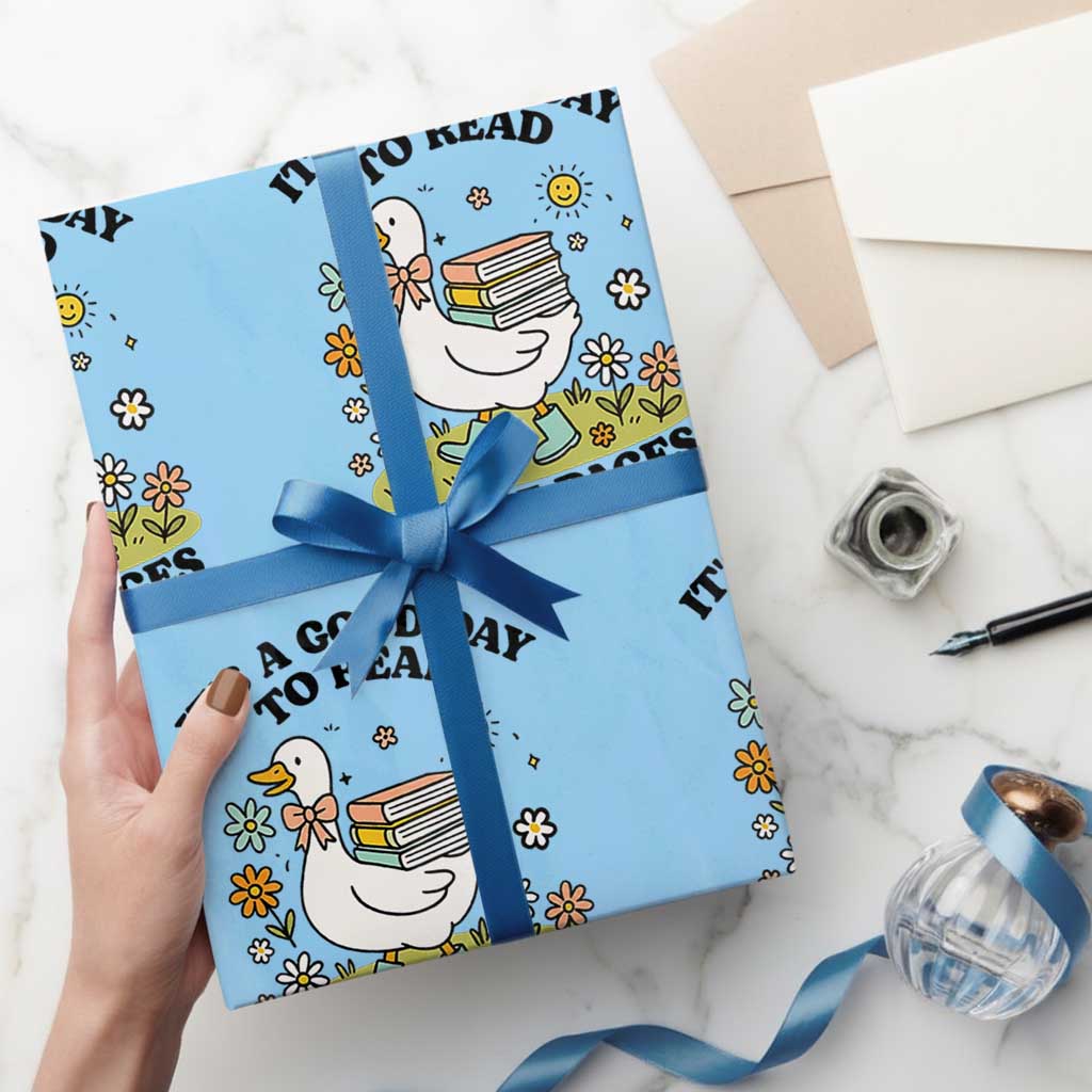 Its A Good Day To Read 6 or 7 Pages Wrapping Paper Roll Funny Six Seven Teacher Book Lover TS14 Light Blue Print Your Wear
