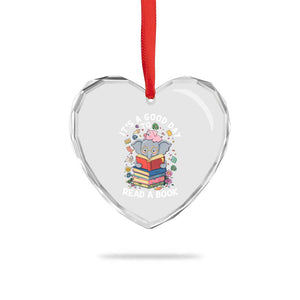 Its A Good Day To Read Book Heart Crystal Glass Ornament Cute Elephant Reading Across America TS02 Print Your Wear