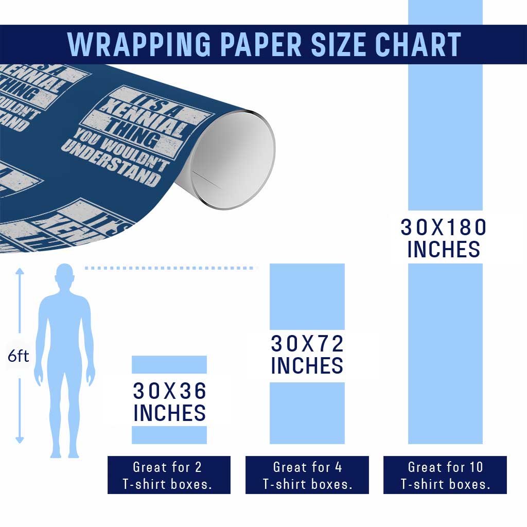 It's A Xennial Thing You Wouldn't Understand Wrapping Paper Roll Distressed Retro Graphic