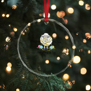 Its Fine I am Fine Everything Is Fine Crystal Glass Ornament Funny Sheep Yarn Chaos TS12 Print Your Wear