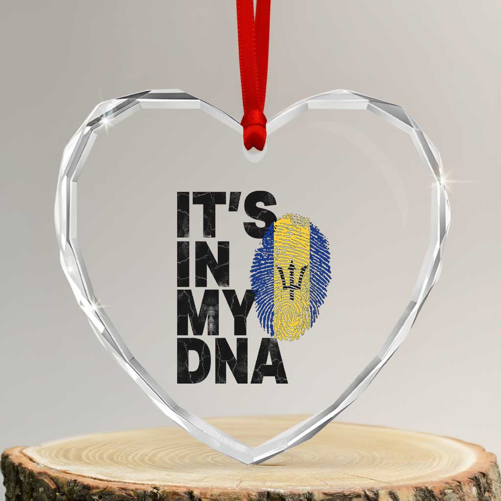It's In My DNA Barbados Barbadian Heart Crystal Glass Ornament Pride Heritage Patriotic Gift TS10 Transparent Glass 3'' Heart Print Your Wear