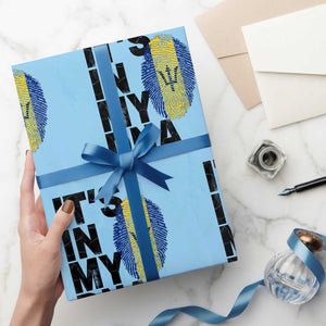 It's In My DNA Barbados Barbadian Wrapping Paper Roll Pride Heritage Patriotic Gift TS10 Light Blue Print Your Wear
